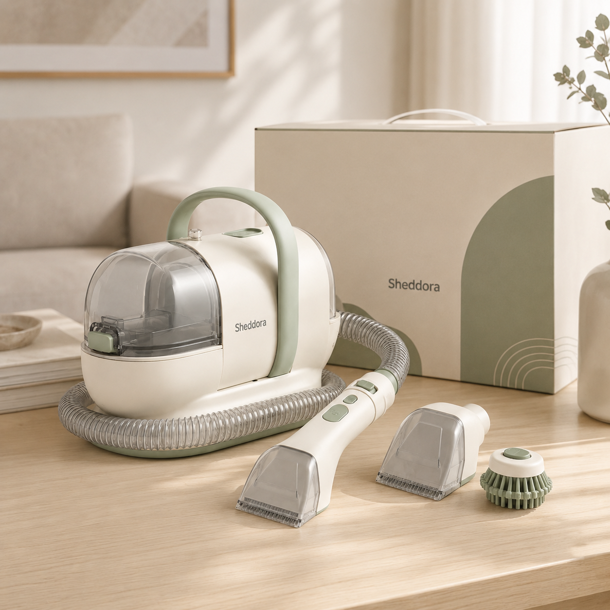 Kit aspirateur de toilettage Sheddora avec emballage et accessoires